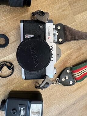 Yashica Camera in Black and Silver with extras